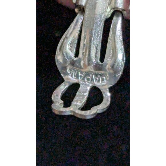 Vintage Clip-On Earrings W/ Blue & Cream Beads  Japan Retro Chic 1" - Picture 8 of 8